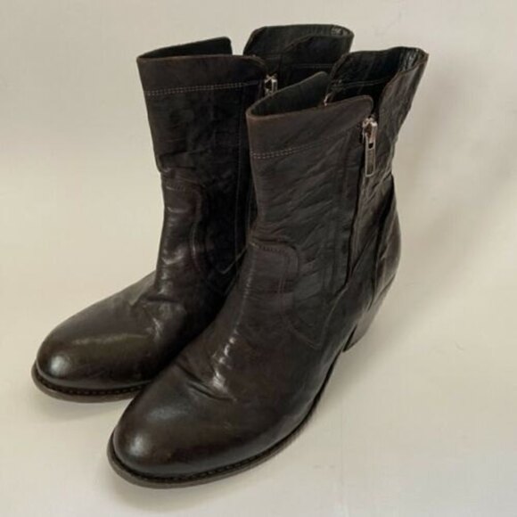 Bed Stu Cobbler Series Dark Brown Ankle boots Booties Size 9 Side Zip - Picture 2 of 10